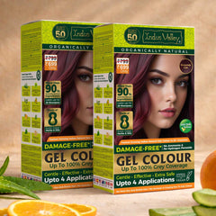 Natural Hair Colour | Damage Free Gel Hair Color For Women & Men | No Harmful Chemicals, Long Lasting, Safe & Gentle - Available in 6 Shades - (400ml + 40g) (Pack of 2)