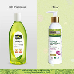 Growout Hair Fall Control Shampoo old new