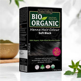 Bio Organic Soft Black Henna Hair Colour For Early Grey Hair Coverage - 100gm
