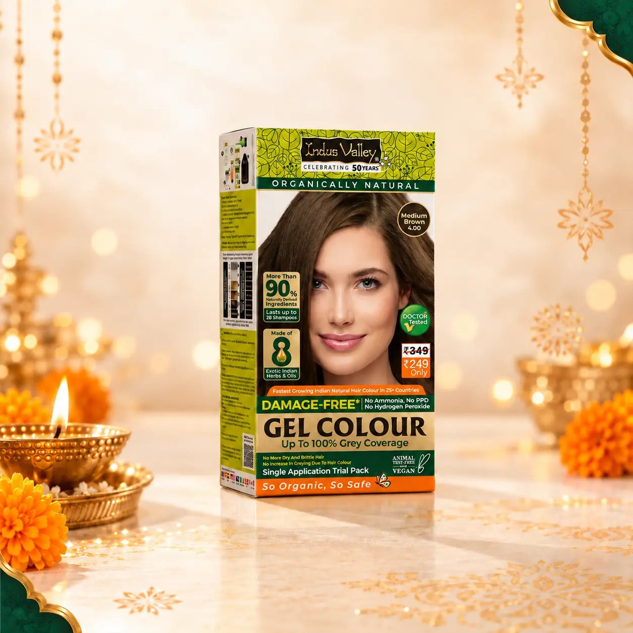 Indus Valley Hair Colour Trial Pack ( Medium brown )