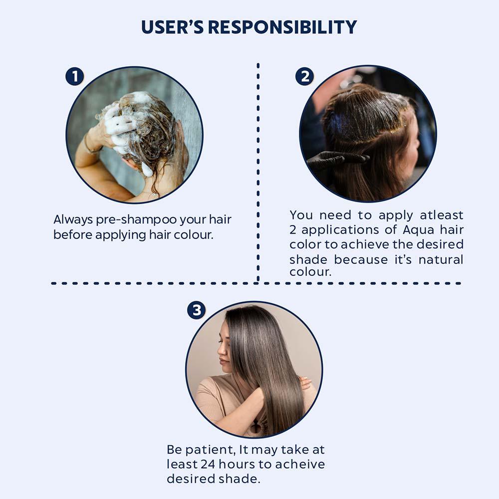 3 steps use of aqua hair colour