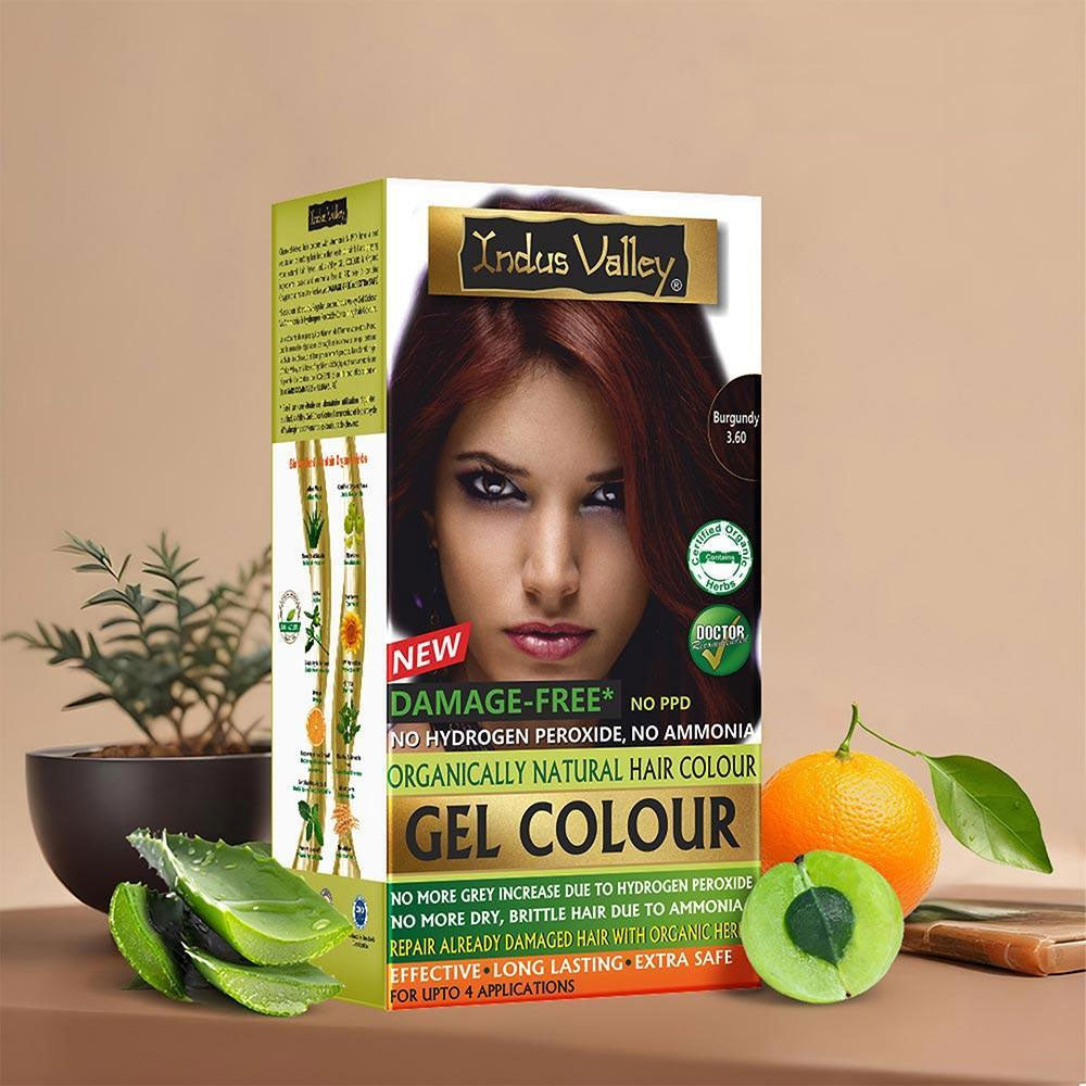 Burgundy damage free gel hair colour