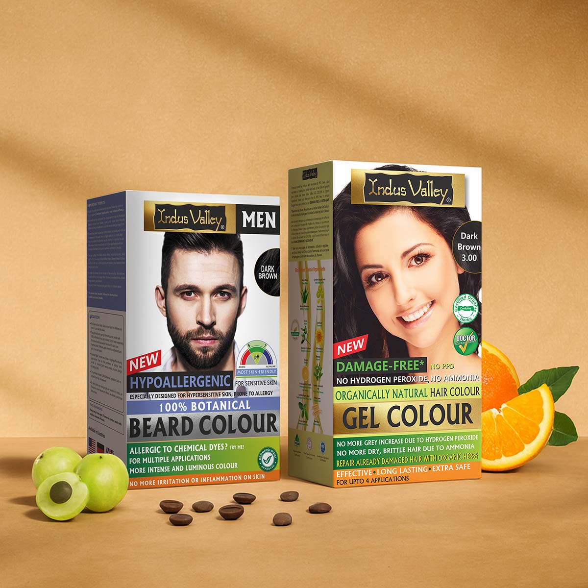 Dark brown Beard colour with hair colour