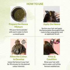 Bio Organic Dark Brown Henna Hair Colour For Early Grey Hair Coverage - 100gm