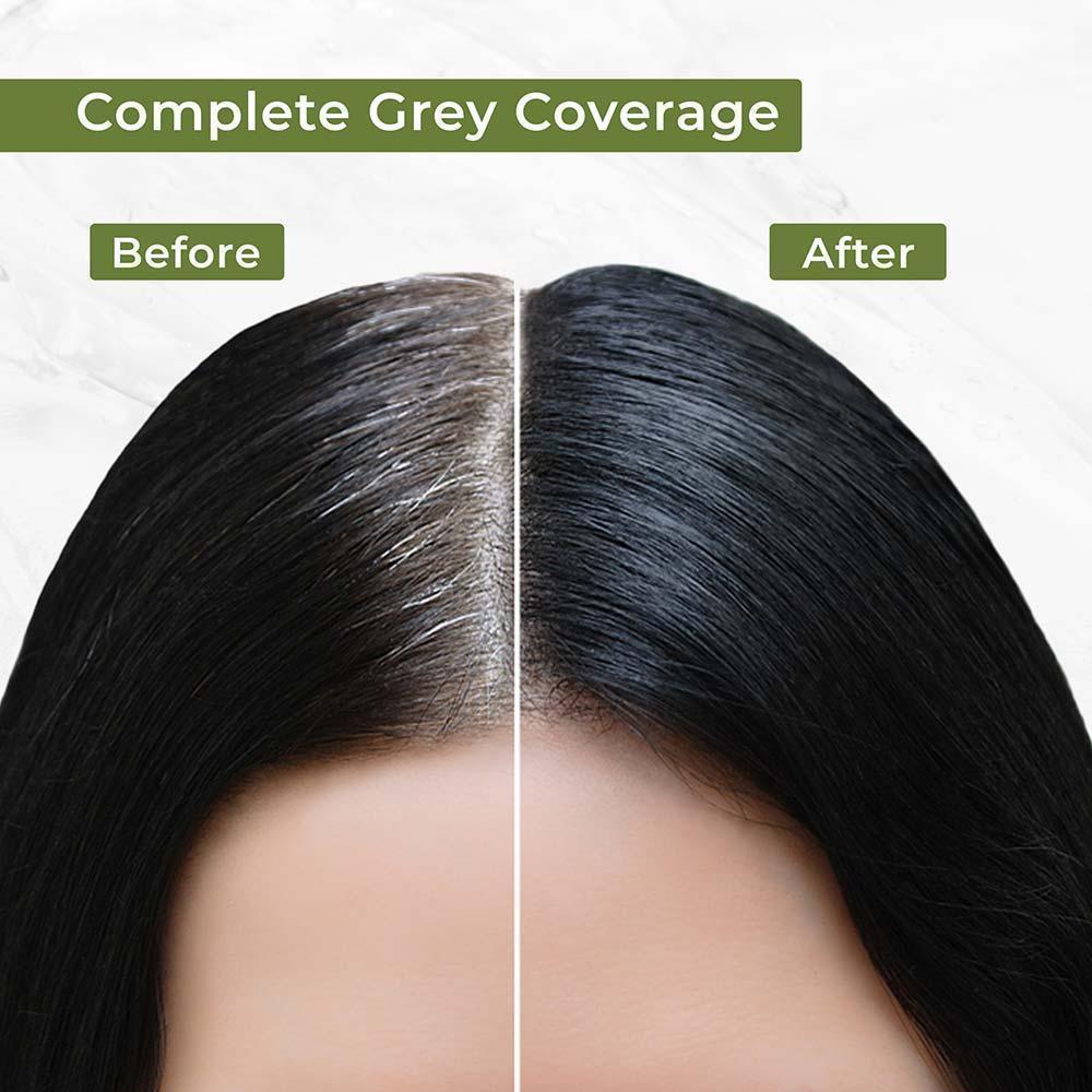 Organic & Natural Damage Free Gel Hair Colour before and after comparison.