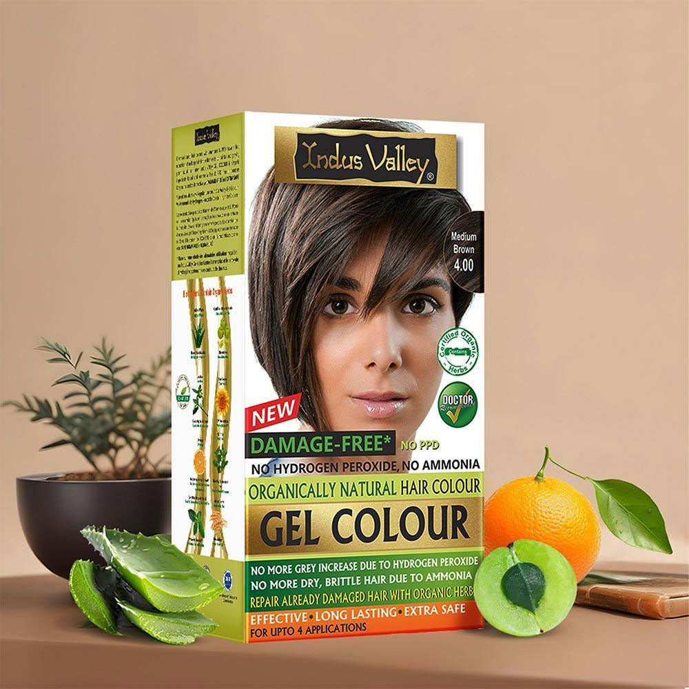 Medium brown damage free gel hair colour