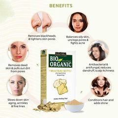 Bio Organic Multani Mitti Powder for Hair and Face Pack - 200gm