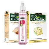 Sandalwood Face Pack, Multani Mitti and Rose Water Combo - 400gm + 250ml