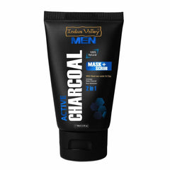 2-in-1 Men Active Charcoal Face Mask & Scrub