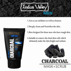 2-in-1 Men Active Charcoal Face Mask & Scrub
