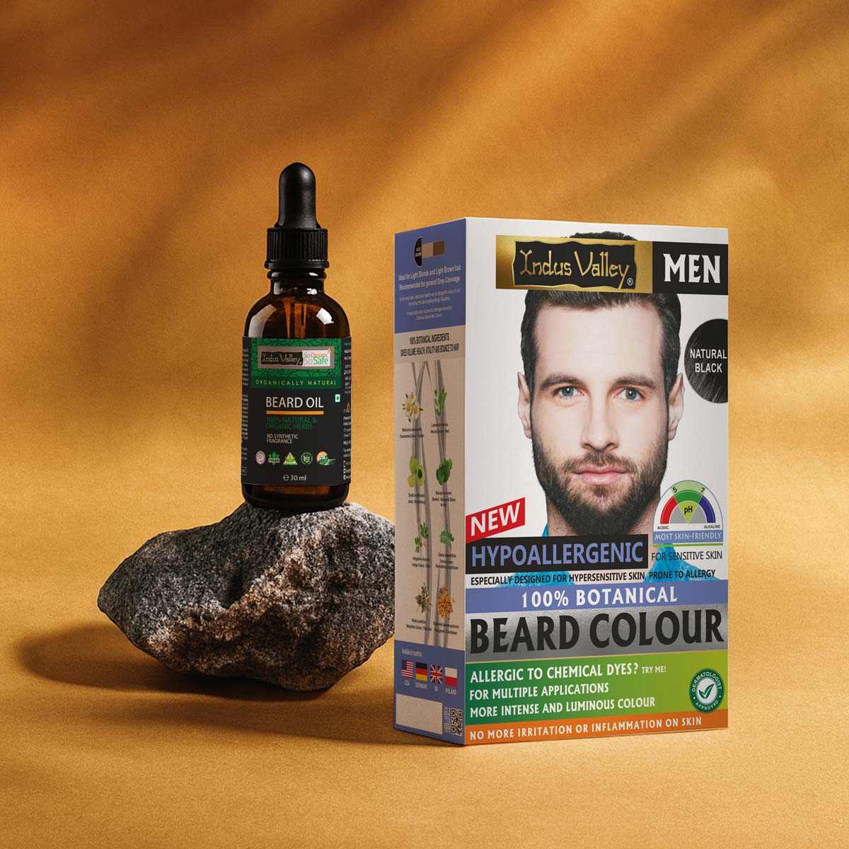 Hypo Allergic 100% Botanical Beard Colour - (100g + 15ml)