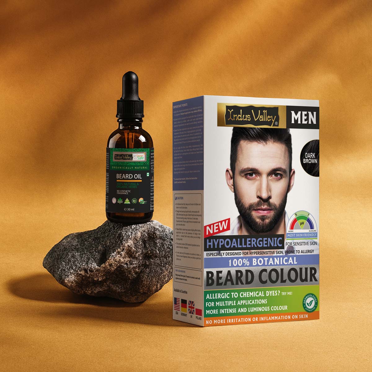 Hypo Allergic 100% Botanical Beard Colour - (100g + 15ml)