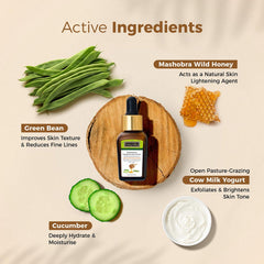 Brightening Depigmentation Elixir Face Serum For Skin Brightening And Hydration | Infused With Olive Oil, Green Beans Extract & Mashobra Wild Honey -  20ml