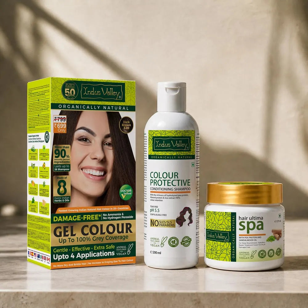 Dark brown hair colour with Ultima spa and colour protective shampoo