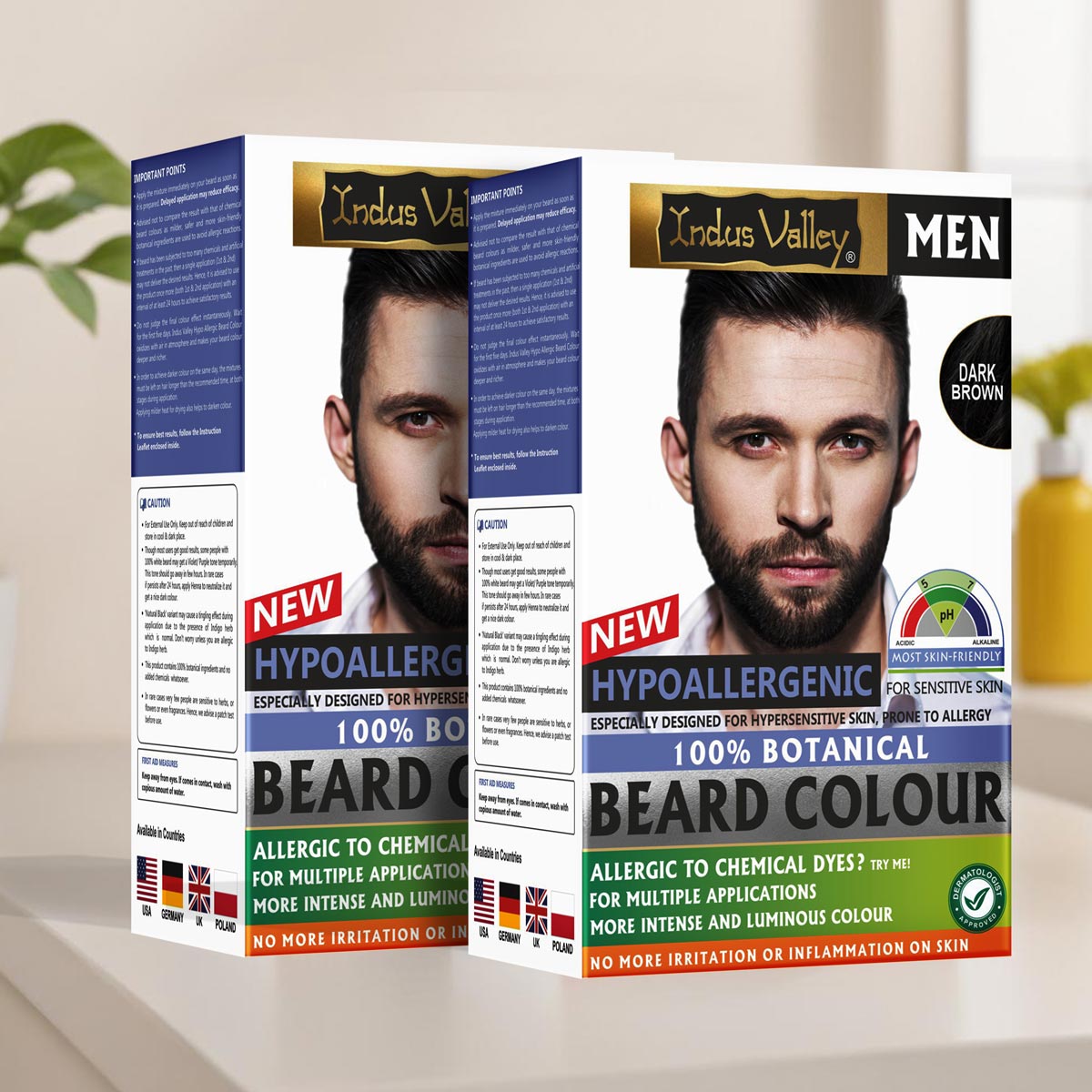 Dark brown Beard colour -  Pack of 2