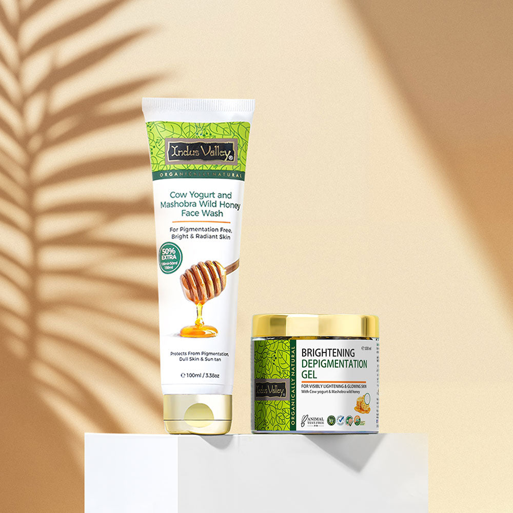 Brightening Depigmentation Gel for Reducing Pigmentation, Dark Spots and Blemishes With Cow Yogurt & Mashobra Honey