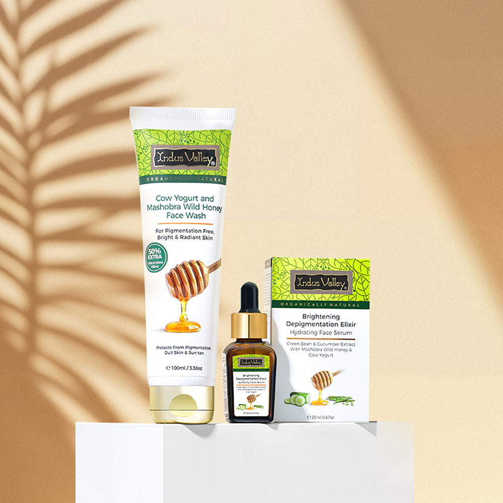 Cow Yogurt Organic Face Wash and Hydrating Face Brightening Serum Combo
