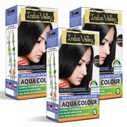 100% Botanical Aqua Colour For Sensitive and Allergy Prone Scalp - Pack of 3 (200g + 30ml) X 3