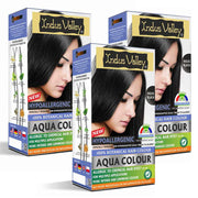100% Botanical Hypo Allergic Aqua Colour for Hair - Pack of 3 (200g + 30ml) X 3