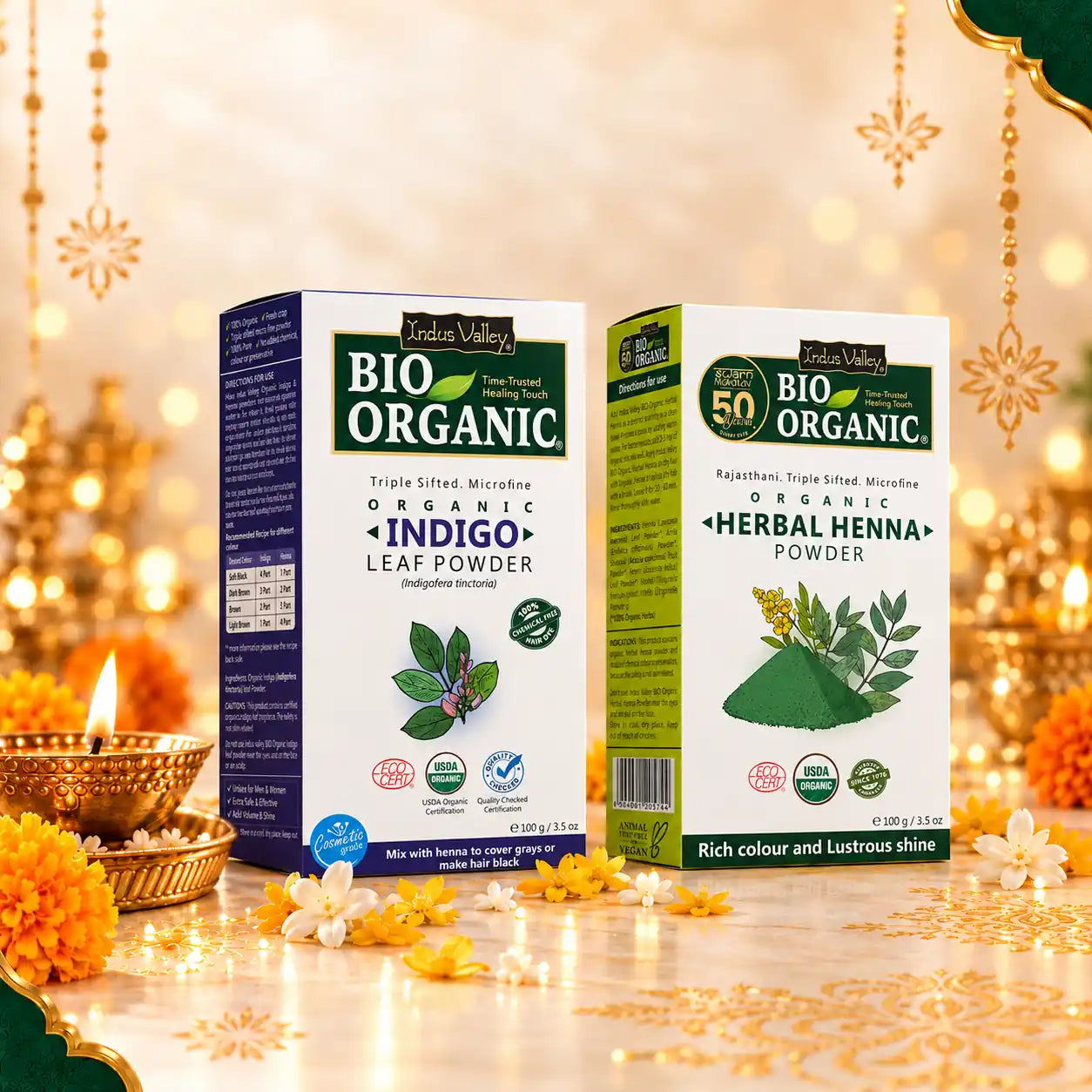 Herbal henna and Indigo Powder Combo