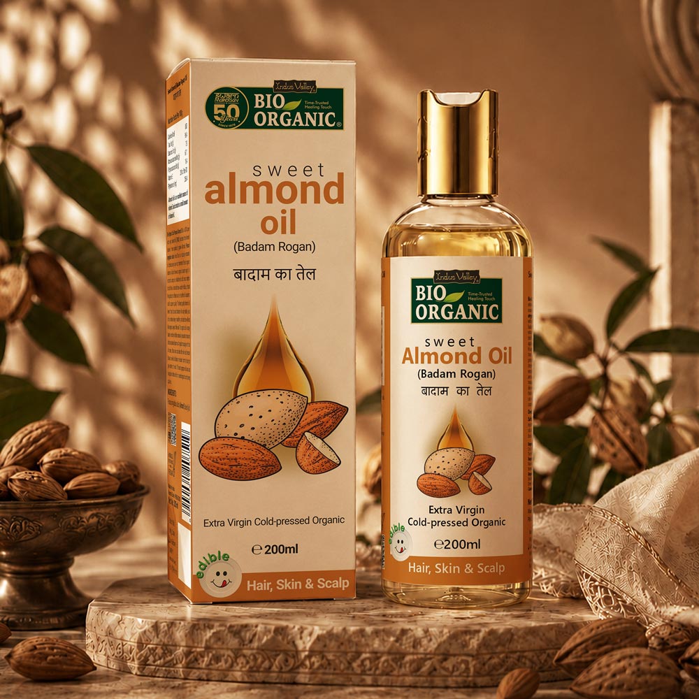 Bio Organic Sweet Almond Oil for Hair and Skin - 200ml