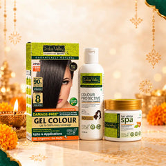 Damage Free Gel Colour With Colour Protective Conditioning Shampoo and Hair Ultima Spa Combo - (575ml + 20g)
