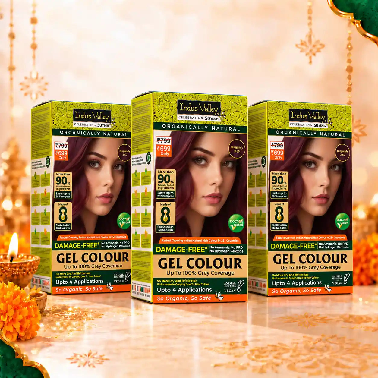 Burgundy Hair Colour ( Pack Of 3 )