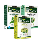 Bio Organic Amla, Bhringraj and Brahmi Leaf Combo