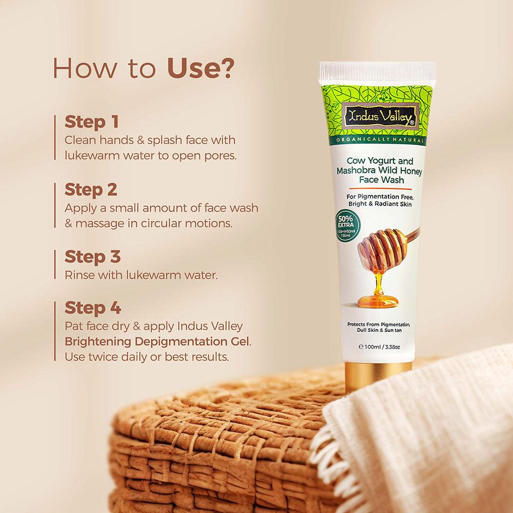 Cow Yogurt & Honey Face Wash Infused with Papaya Fruit Extract how to use