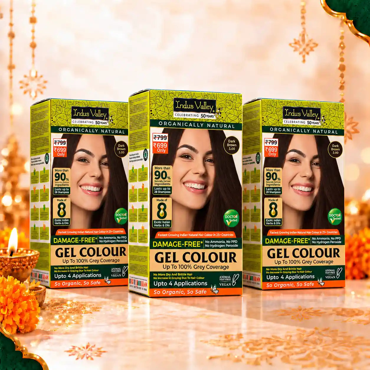 Dark Brown Hair Colour ( Pack Of 3)