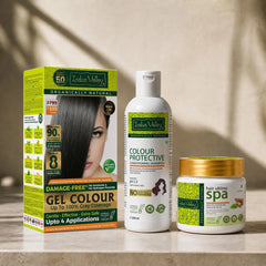 Hair colour with Colour protective shampoo and ultima spa 
