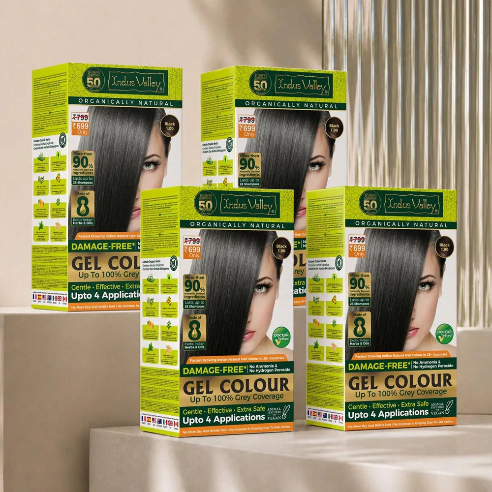 Black Gel hair colour ( Pack of 4 )