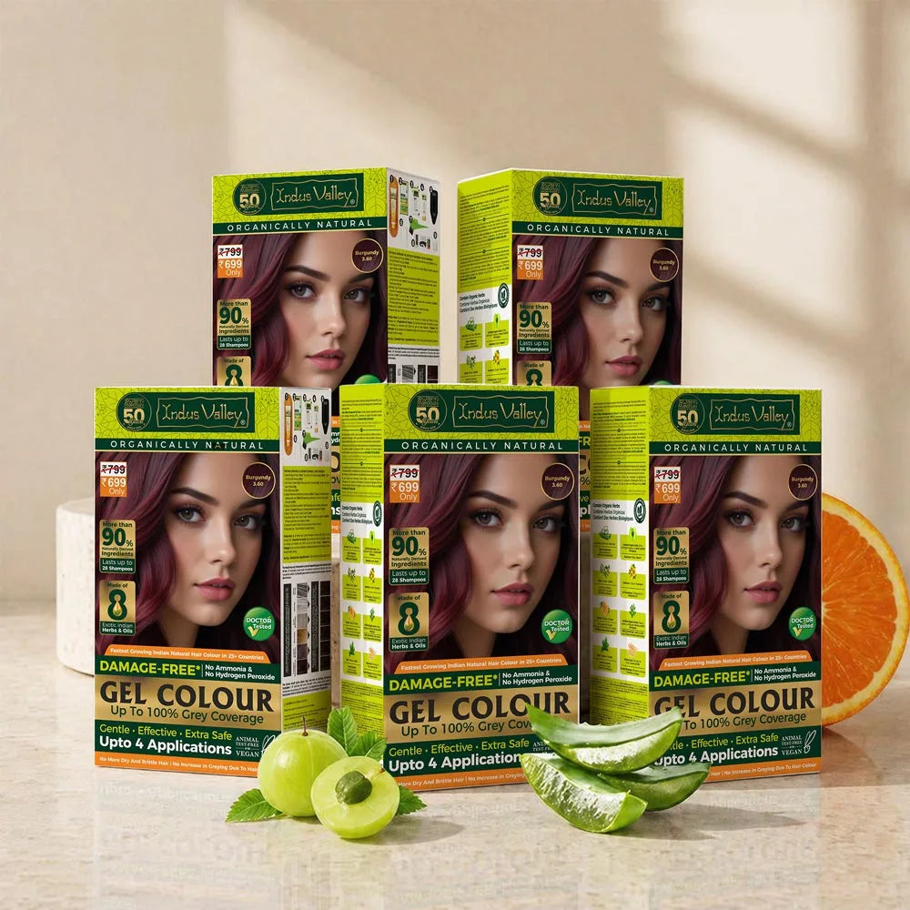 Burgundy hair colour pack of 5 