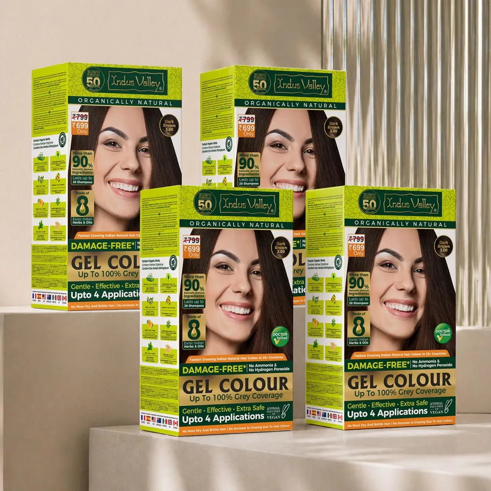 Dark brown hair colour - ( Pack of 4 )