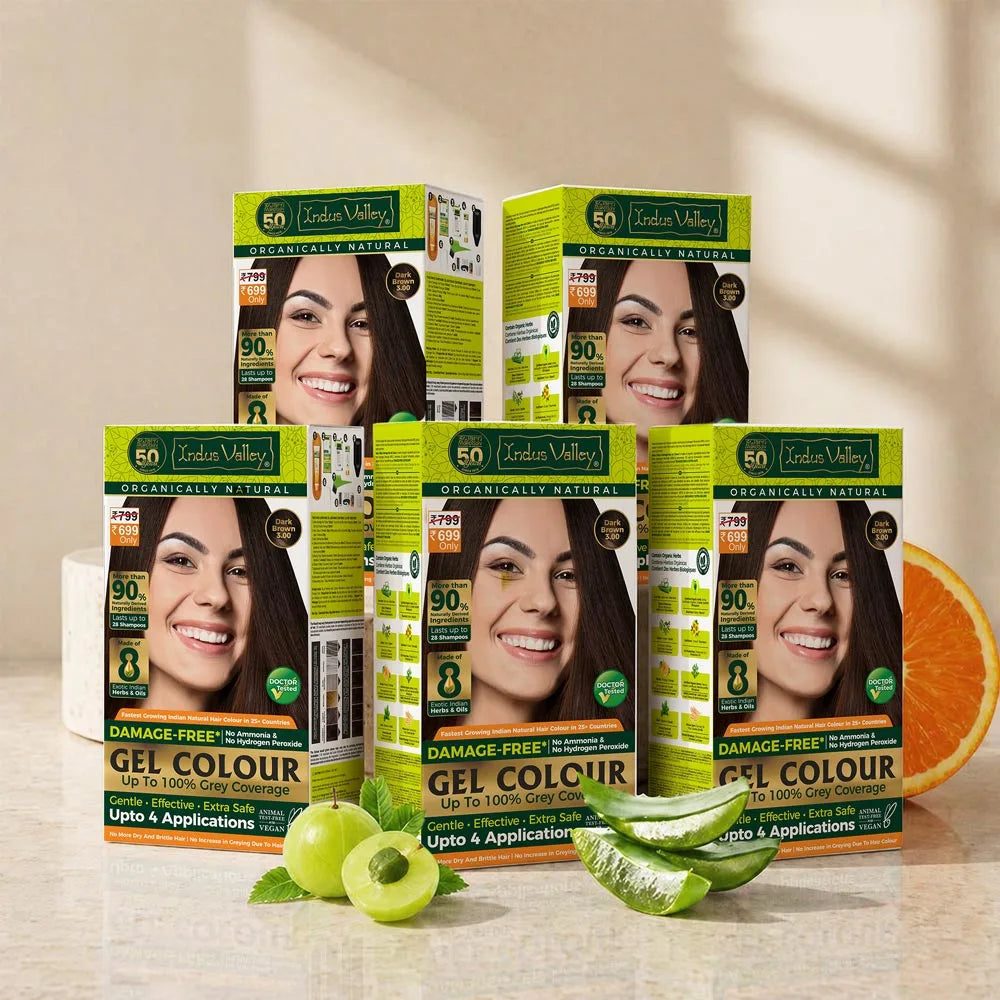 Gel hair colour Dark Brown - ( Pack of 5 )
