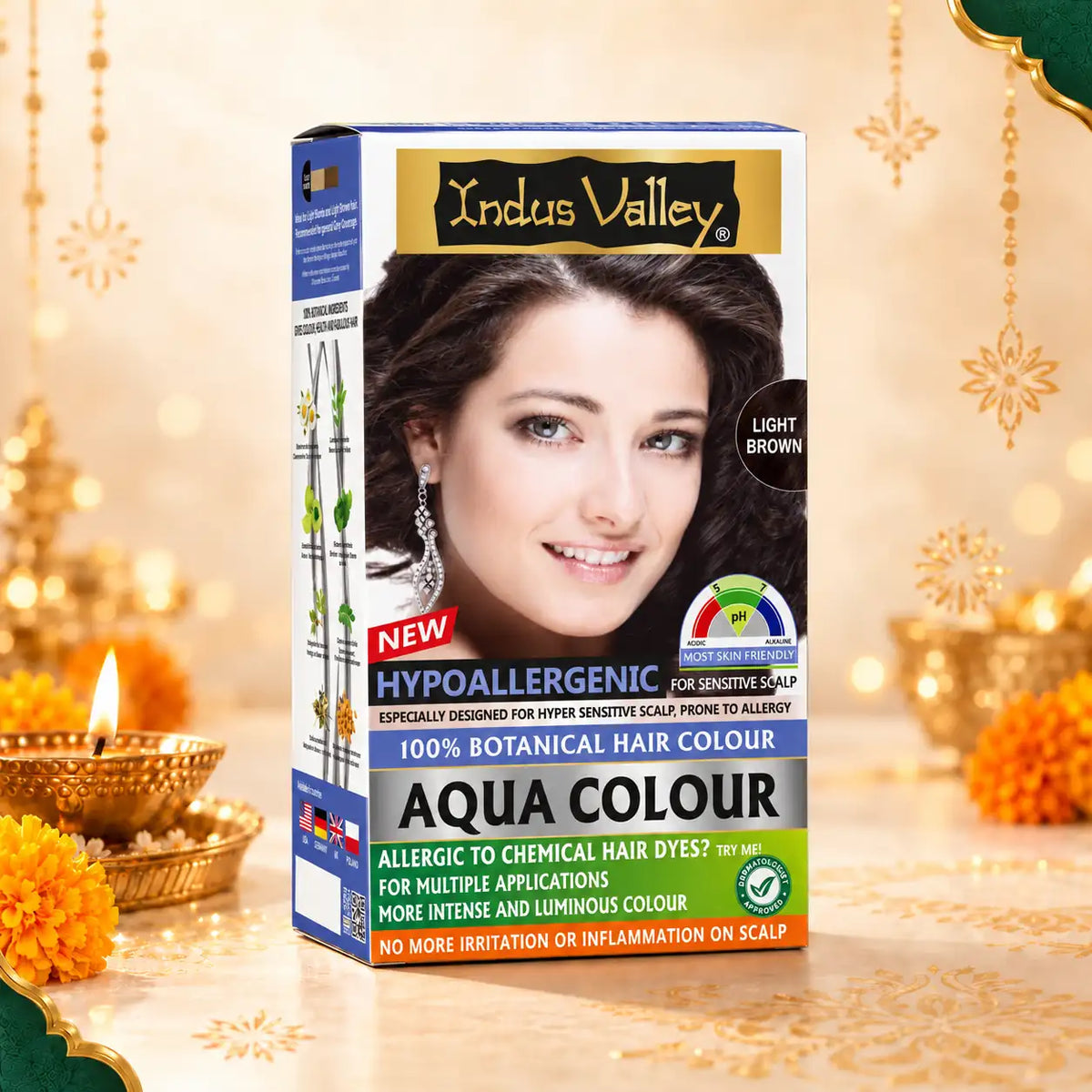 Light Brown  Aqua Hair Colour