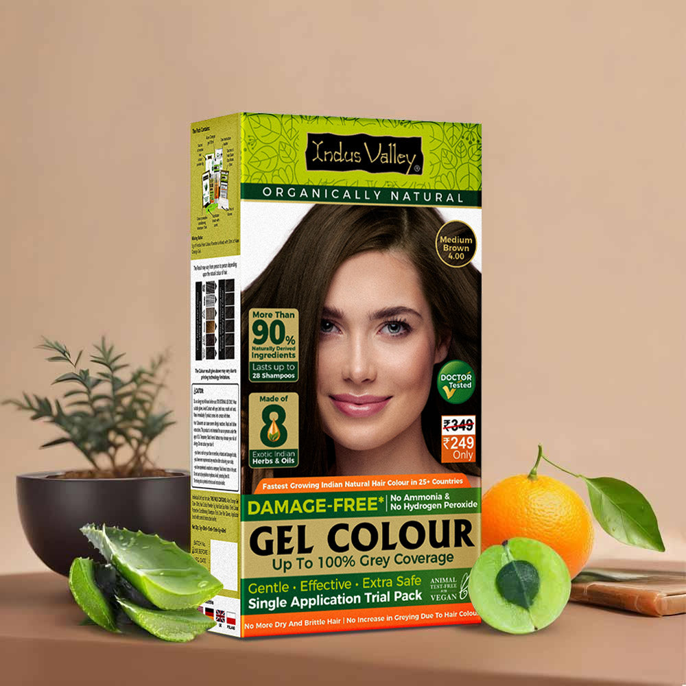Medium Brown Damage Free Gel Hair Color Single Application Trial Pack