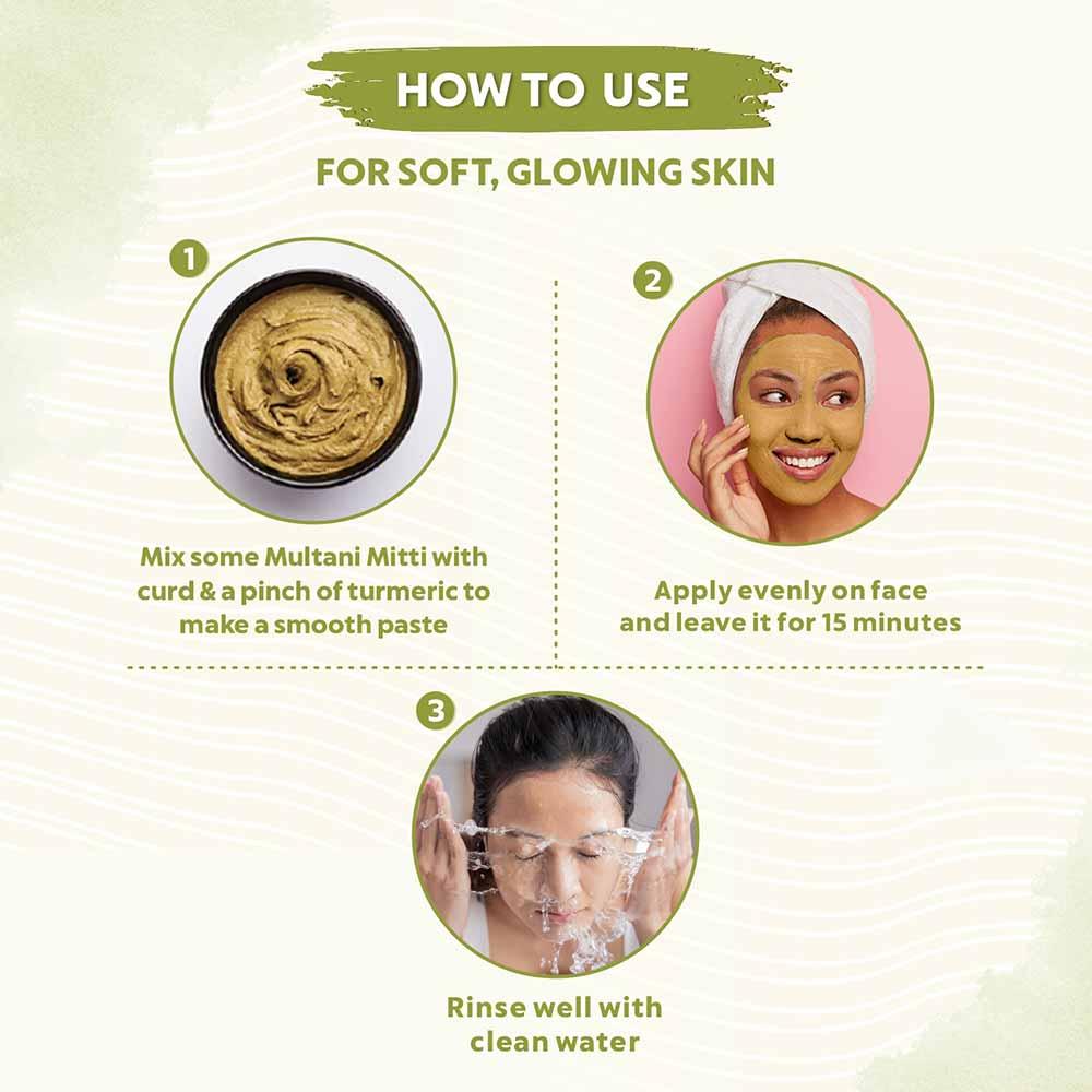 Bio Organic Multani Mitti Powder - Pack of 5 (200gm)