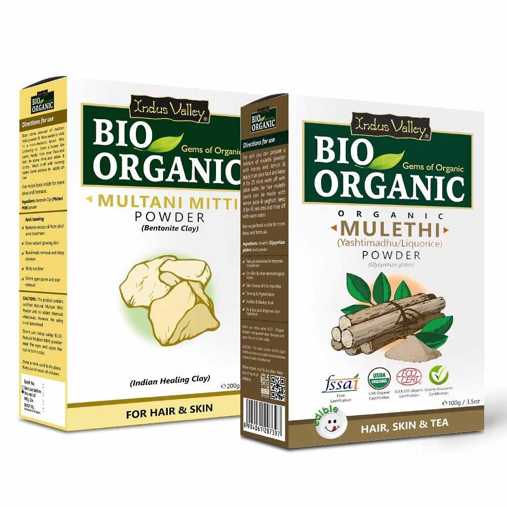 Bio-Organic Mulethi &amp; Multani Mitti Powder Combo Pack (300g)