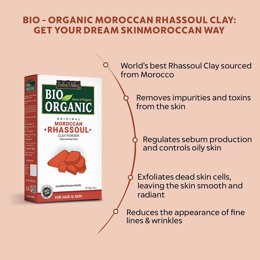 Bio-Organic Moroccan Rhassoul Clay Powder - 250gm