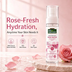 Pure Organic Rose Water Face Toner – Hydrating Facial Mist