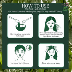 Bio-Organic Indigo Powder for Hair Color - Pack of 2 (200g)