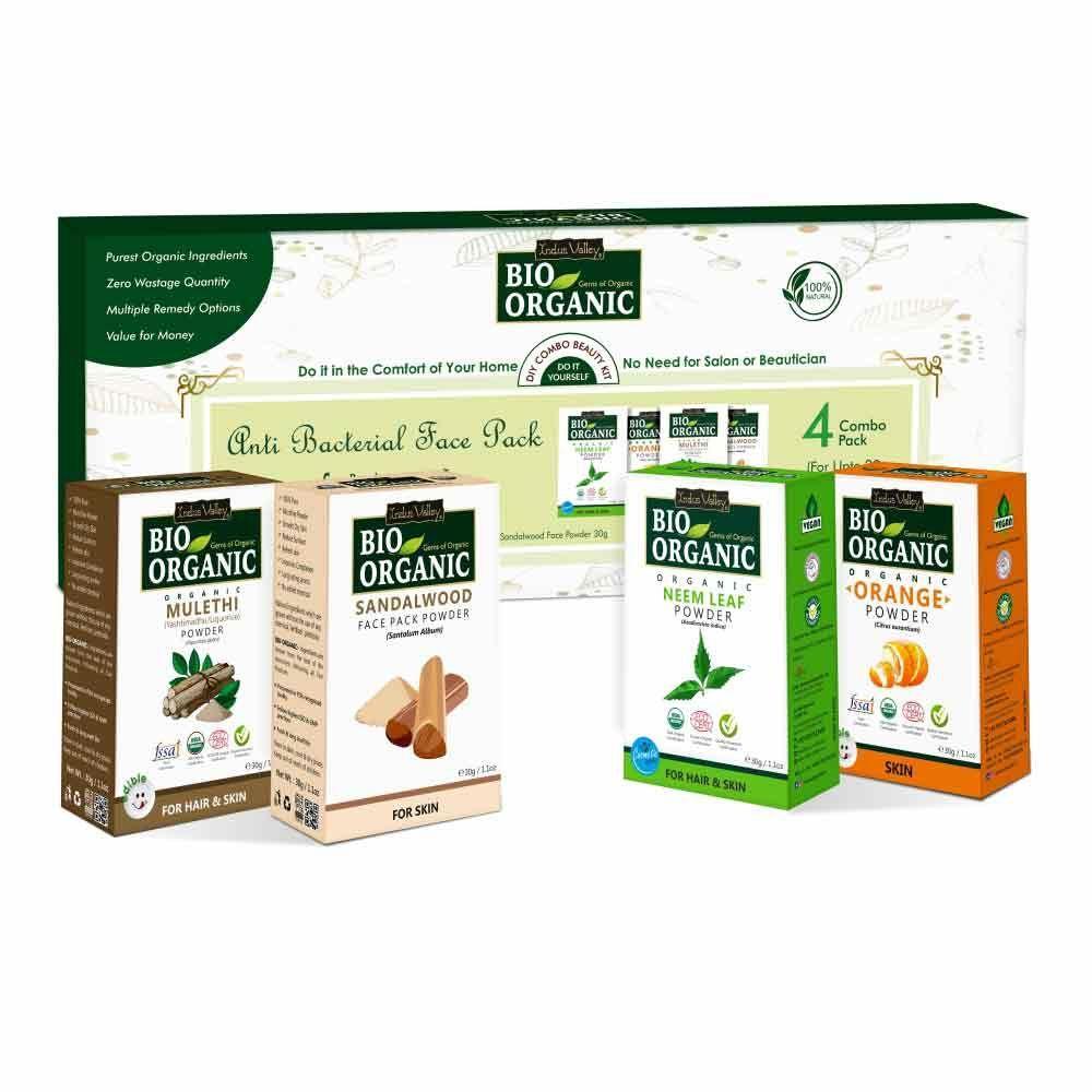 Bio-Organic Anti Bacterial Face Pack DIY Combo Beauty Kit - 120g