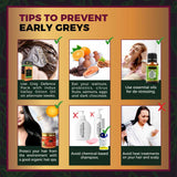 Grey Defence 100% Organic Hair Pack - Anti-Greying Hair Pack to Reverse Premature Grey Hairs & Stop Early Hair Greying