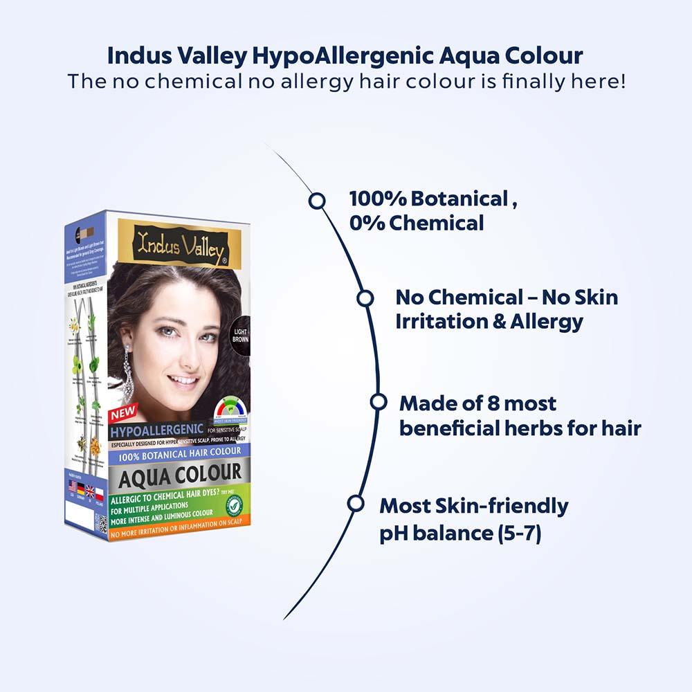 100% Botanical Aqua Colour For Sensitive and Allergy Prone Scalp - Light Brown