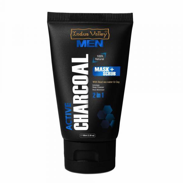 2-in-1 Men Active Charcoal Face Mask &amp; Scrub