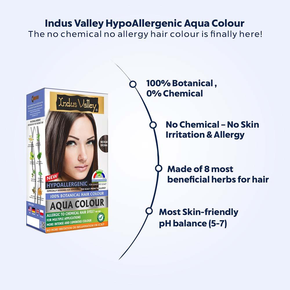 100% Botanical Aqua Colour For Sensitive and Allergy Prone Scalp - Medium Brown
