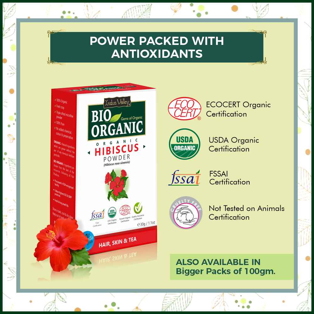 Hibiscus flower powder for hair and skin