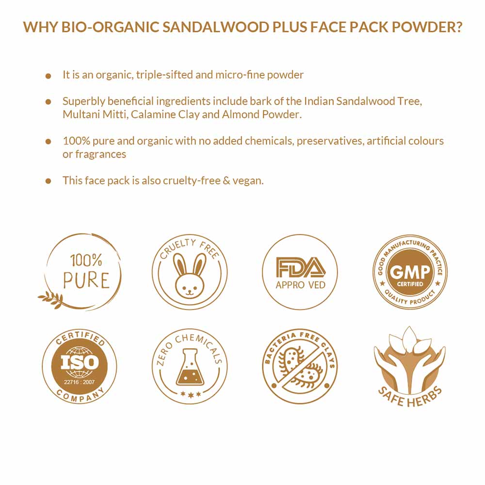 Bio-Organic Sandalwood Face Pack Powder